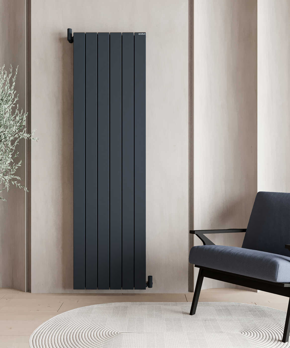 Delta Şaquli Alüminium Radiator – Qumlu Antrasit