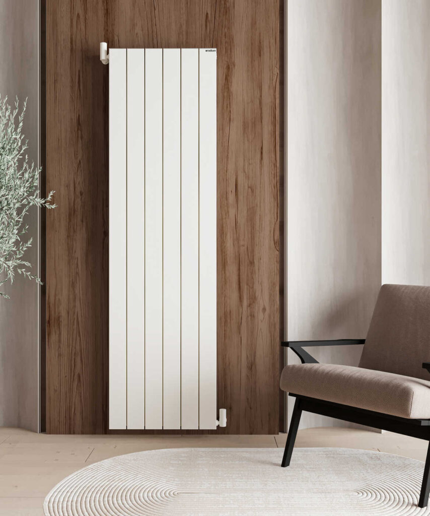 Delta Şaquli Alüminium Radiator – Qumlu Ağ