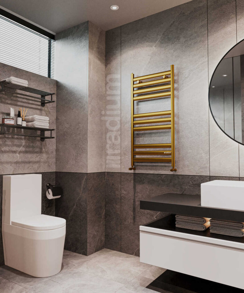 Damla Alüminium Dəsmal Quruducu - Qızılı